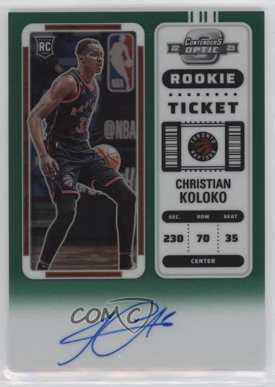 2022-23 Contenders Optic Ticket Green Prizm /75 Christian Koloko Rookie Auto RC