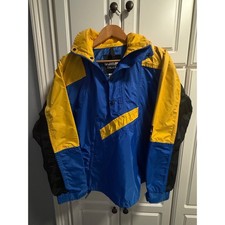 VTG The North Face Gore Tex Anorak Jacket Blue Yellow Black Mens S/P Made in USA