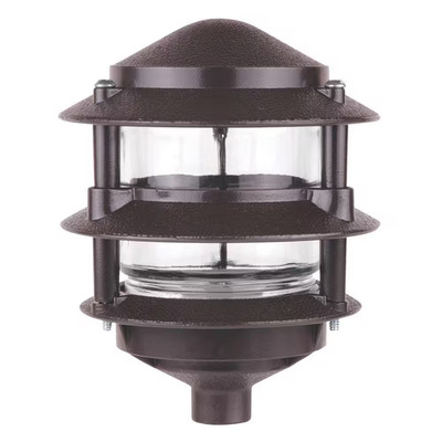 75-Watt Line Voltage Bronze Path Light 3-Tier Outdoor Weatherproof Landscape Lig
