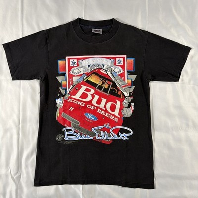Nascar Bill Elliott Budweiser  Single Stitch Men s Medium Black T Shirt 1992