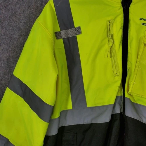 Radians Jacket Mens Large Yellow Black Hi Vis Reflective 3 In 1 Hooded Workwear image 4