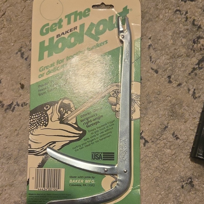 Baker HookOut Fish Hook Remover Tool, Stainless Steel, Silver/Green/Beige BSF 65