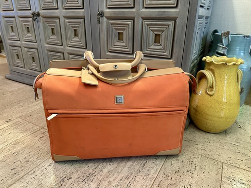 Diane Von Furstenberg Travel Bag Large Duffle Orange "Doctor's Bag"