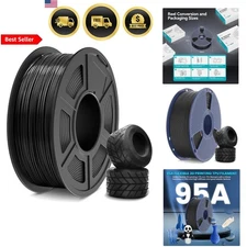 Flexible TPU Filament 1.75mm 1KG High Speed 95A for 3D Printing Black