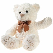 Heunec Teddy Bär 40cm creme Kuschelbär mit Schleife und gestickte Tatzen
