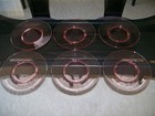 CAMBRIDGE? HEISEY? TIFFIN? PINK CRYSTAL PLATES (6 TOTAL) — photo 5