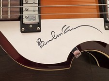 PAUL McCARTNEY autograph signed left handed Hofner bass guitar JSA BEATLES