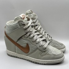 Nike Women Dunk Sky Hi Hidden Wedges US 8 Light Bone Metallic Red Bronze
