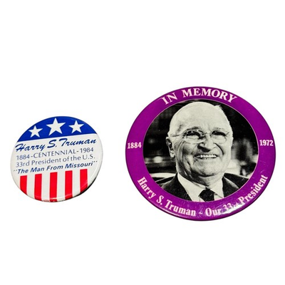 #ad #ad Vintage Harry S Truman Pinback Buttons Lot In Memory Centennial USA $18.99