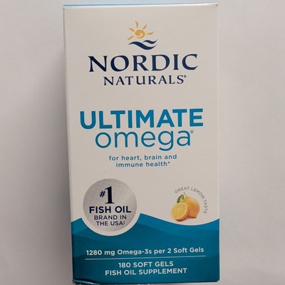 Nordic Naturals Ultimate Omega 1280mg Omega-3 180 Softgels Lemon  Exp 02/2028