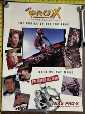 Vintage Niks Pro-X FMF Honda 125 Team Racing Poster Genuine Racing Parts 18x24