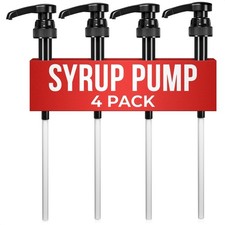 4 Pcs Coffee Syrup Pump Dispenser Set 11.54  2.9  1.5 inches, Black 4-pack
