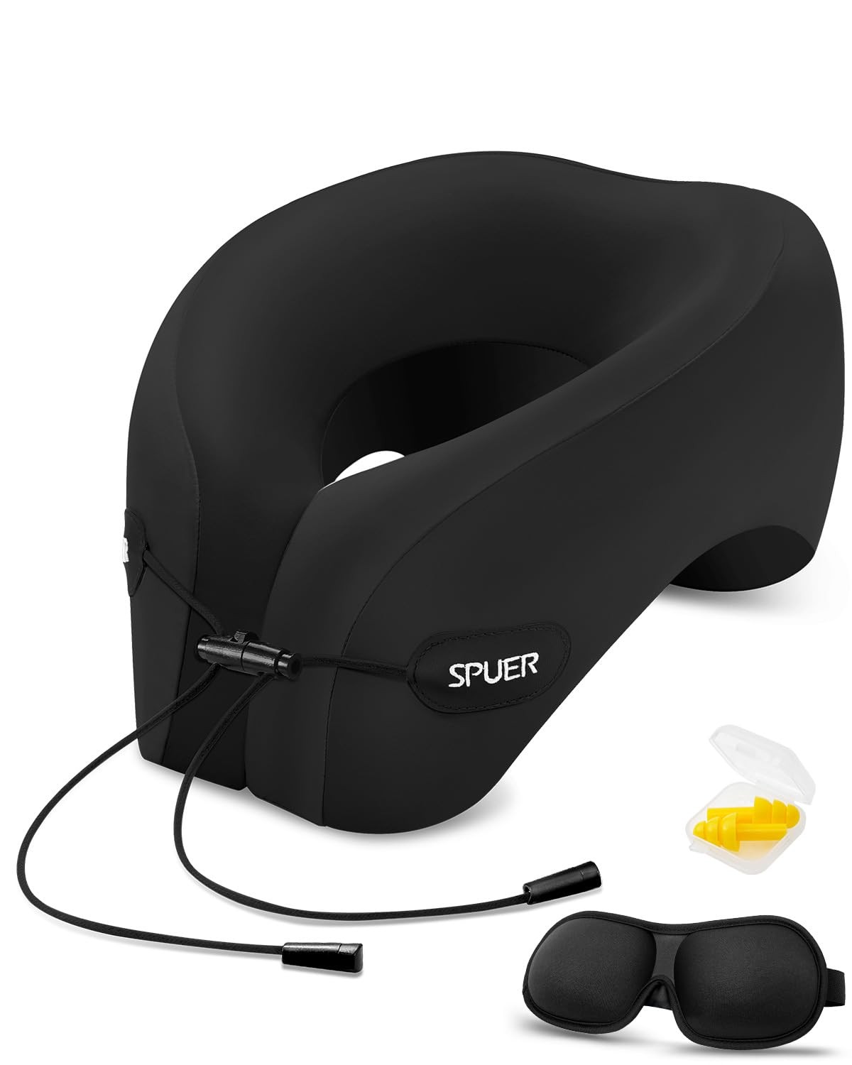 Memory Foam Neck Pillow for Airplane Travel & Comfortable Sleep