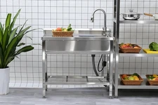 39" Free Standing Commercial Stainless Steel Kitchen Utility Sink