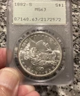 1882-S United States Morgan Silver Dollar PCGS MS63 OGH Series Green Label