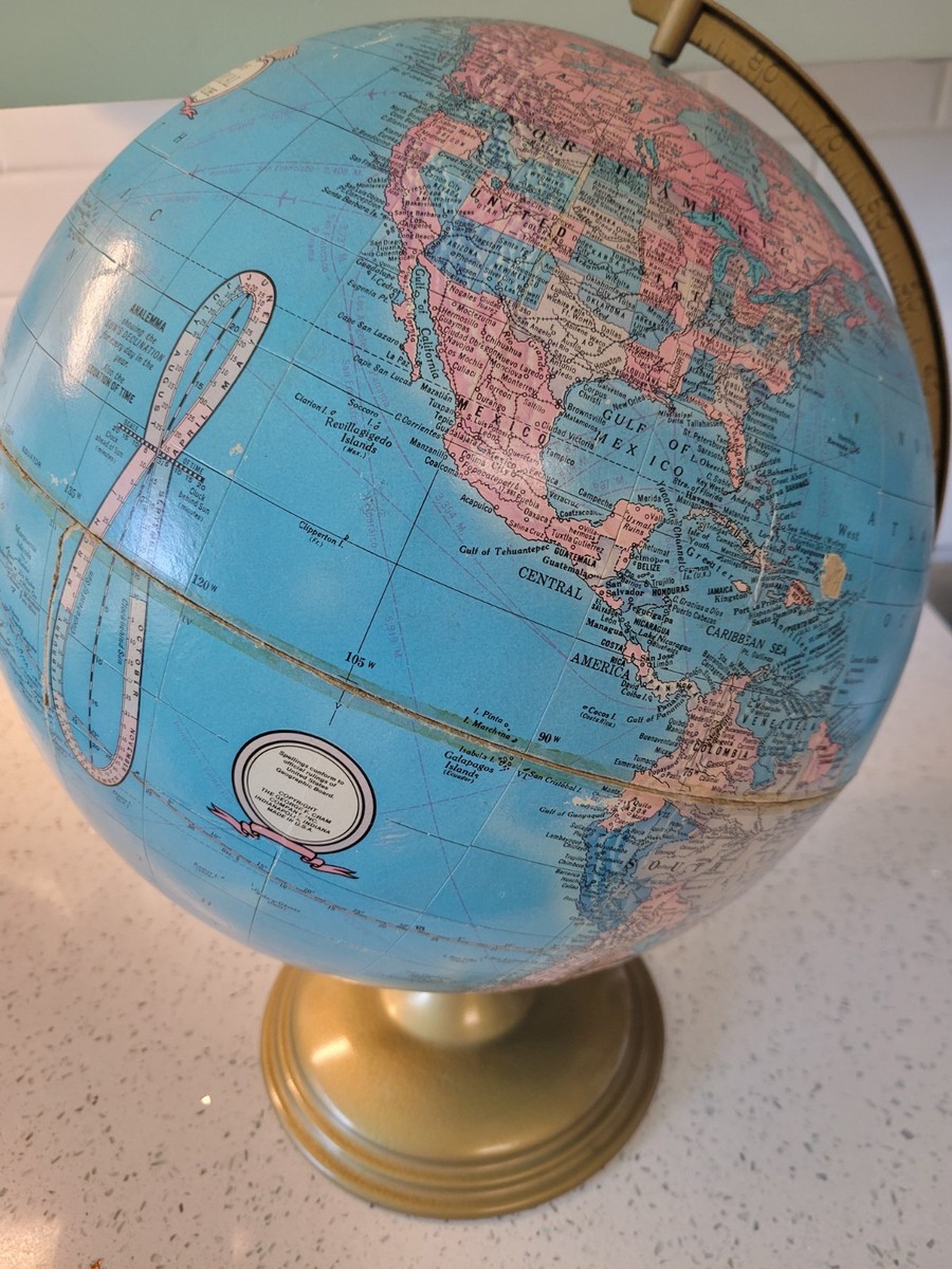 Cram's Imperial World Globe vintage,rotating,12