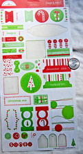 Doodlebug Christmas stickers tags tree words candy cane december   INCOMPLETE