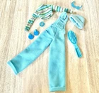 Cool Blue Barbie Doll Outfit Overalls Top Hat & Accessories Vintage 1997 Mattel