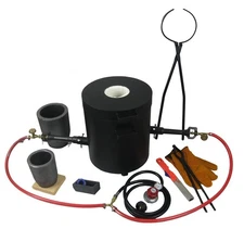 16 KG Metal Melting Furnace Dual Burners  Propane Melting Furnace Tongs Foundry