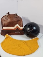 Vintage AMF Strikeline Bowling Ball Don Carter Bag Retro 1970s Set 14 Libra 