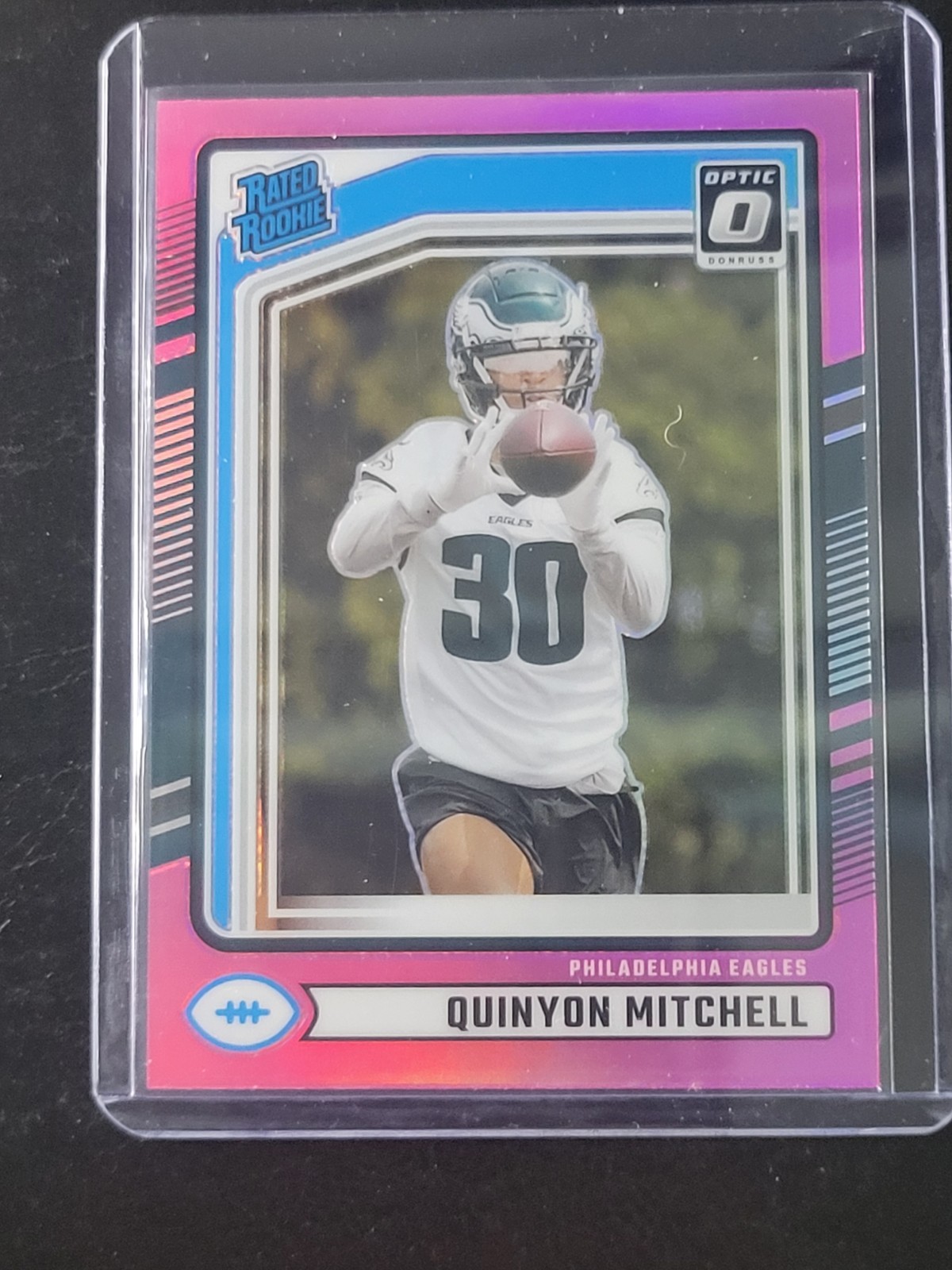 2024 Donruss - Rated Rookie Optic Preview Pink Prizm #361 Quinyon Mitchell (RC)