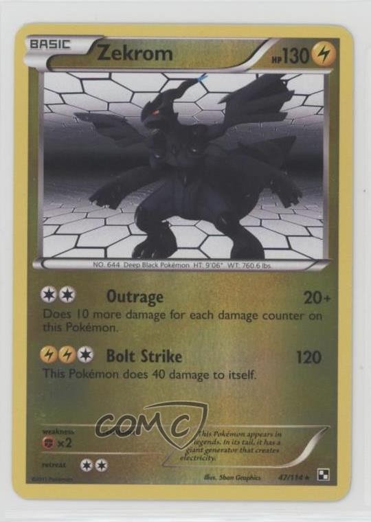 Zekrom Reverse Foil Pokemon Black & White Base Set #47
