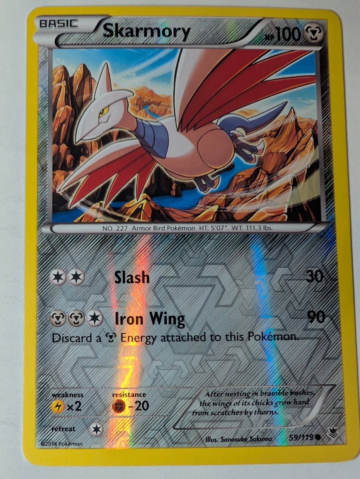 Skarmory 59/119 XY Phantom Forces Pokemon Foil Holo Nice!
