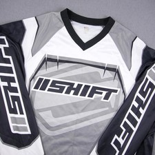 Shift Motocross Jersey Big Logo Long Sleeve Men L Black White Gray Graphic 02007