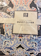 Pottery Barn Teen Luna Paisley Twin Duvet Cover Light Gray NWT