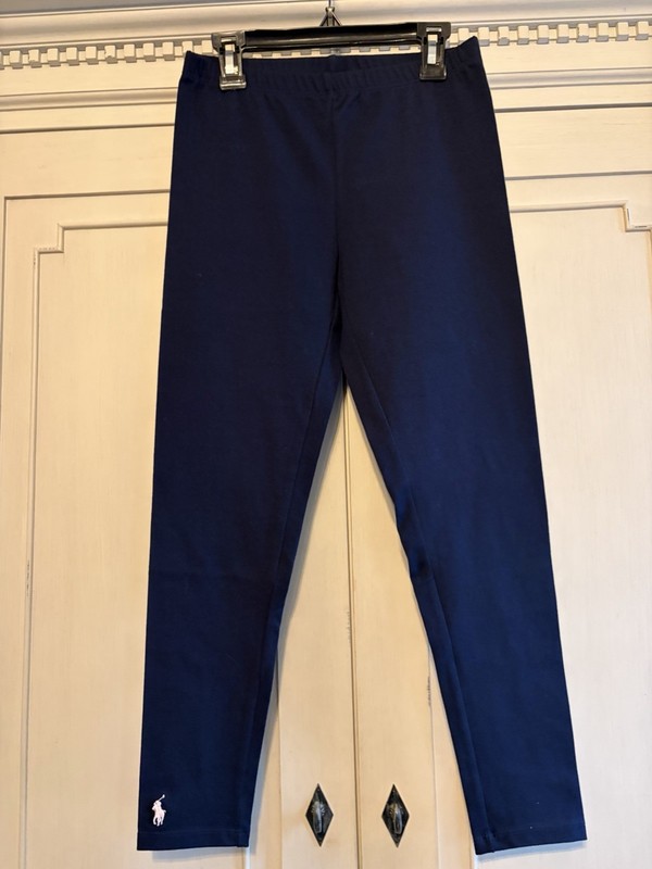 NWT POLO RALPH LAUREN Girls Sz L (12-14) Navy Blue Knit  Leggings Pants