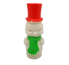 Vintage Snowman Wizard Christmas Air Freshener Figure Wax No Scent Holiday Decor