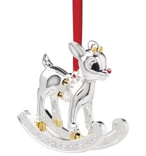 Lenox Ornaments, 2025 Babys 1st Christmas Rudolph Ornament, Silverplated...