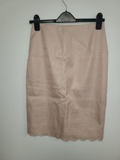 NEW! Hobbs UK 8 Eu 36 US10 blush pink Madeleine scallop hem lined pencil skirt