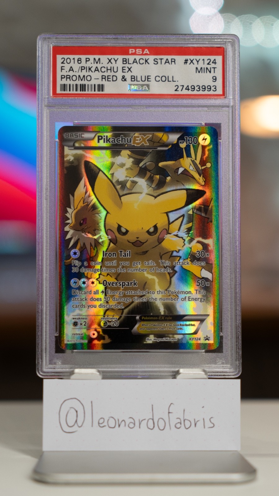 2016 POKEMON XY BLACK STAR PROMO #XY124 FULL ART/PIKACHU EX PSA 9