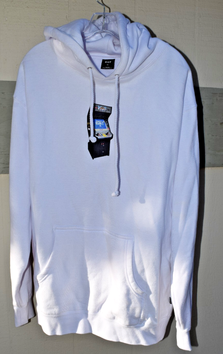 HUF x Street Fighter II Hoodie- Large EUC- white SF2 video game
