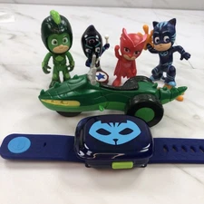 Lot PJ MASKS Figures, Space Rover Bike & VTECH Super Catboy Learning Watch