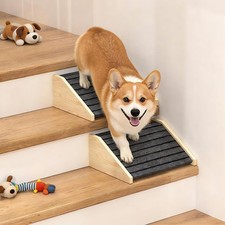 2 Pack Dog Ramp Stairs Upgraded Widened Non-Slip Dog Stairs Small Medium Dogs