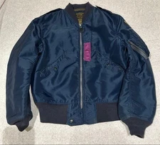 Buzz Rickson's L-2A Flight Jacket Navy Blue M Vintage Excellent Condition