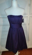 Davids Bridal Purple-Strapless-Fit and Flare Short Dress, Style 83312-Size 8 NEW