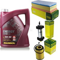 MANN-FILTER Inspektionspaket 5L Mannol Energy Combi Ll 5W-30 FüR Audi Q5 2.0
