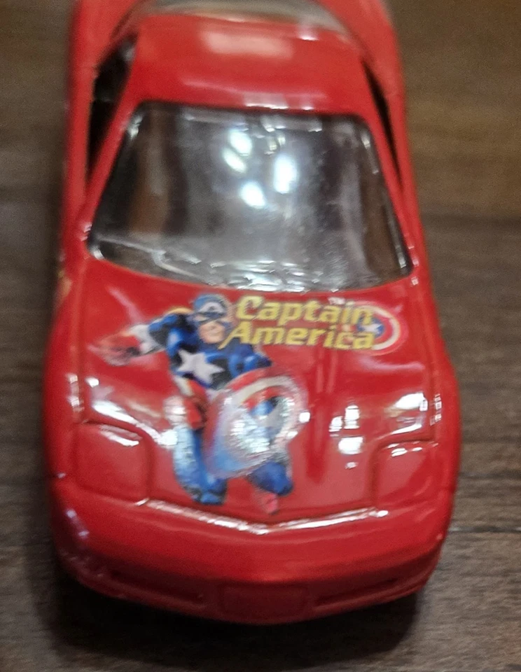 3" 2002 Maisto Marvel #9 Red Captain America 1:64 Loose Chevrolet Corvette Car - Image 2 of 4