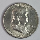 1957-D 50C Franklin Half Dollar BU Nice Coin!