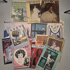 Vintage Sheet Music Lot 15 Pieces Early 1900s Piano Vocal Marches Intermezzos