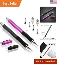 2-in-1 Stylus Bundle - 4 Replacement Disc Tips  2 Fiber Tips Included