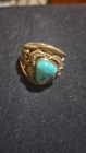 super antique Sterling silver size 12 zuni turquoise ring great condition...