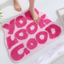 You Look Good Bath Mat Non Slip Pink Bathroom Rug for Girls, Absorbent