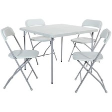 5-Piece Lightweight Folding Table and Chair Set - Waterproof  Scratch-Resistant