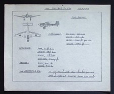 Original WWII Junkers Ju 87 Stuka Recognition Drawing – German Dive-Bomber
