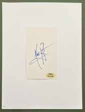 NEIL ARMSTRONG AUTOGRAPHED SIGNED INDEX CARD WITH 8X10 PHOTO RSA CERTIFIED