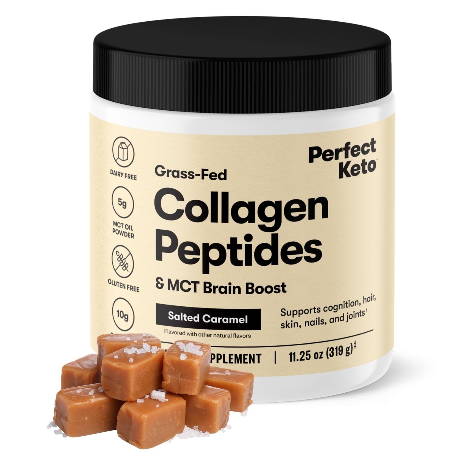 Keto Collagen Peptides Protein Powder with MCT Oil, Low Carb
